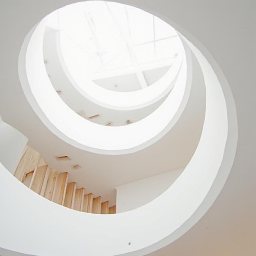 Interior de una escalera de caracol de dise&ntilde;o minimalista